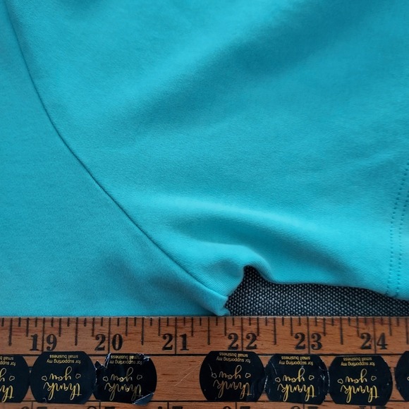 Koret Pima Cotton Layering Scoop Neck T Shirt Top Aqua XL Curved Hem - Picture 3 of 7
